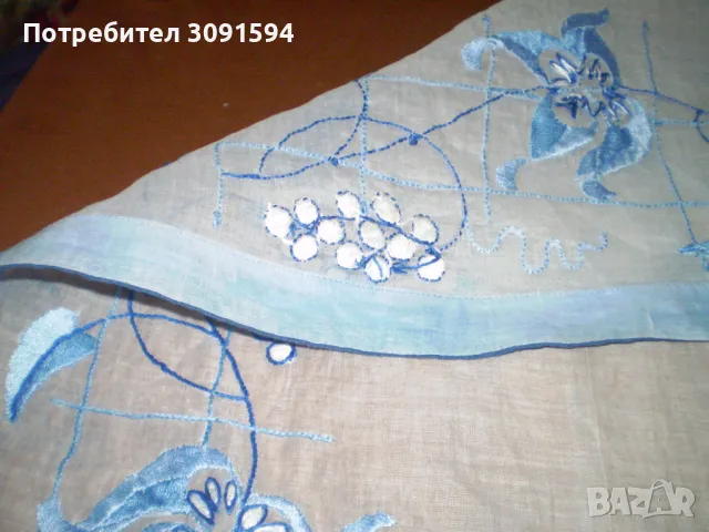 стара ръчно бродирана покривка  на батиста рядка находка, снимка 6 - Други ценни предмети - 48440087