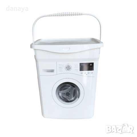 6104 Кутия за прах за пране с форма на пералня, 10 литра, снимка 4 - Кутии за съхранение - 51594987