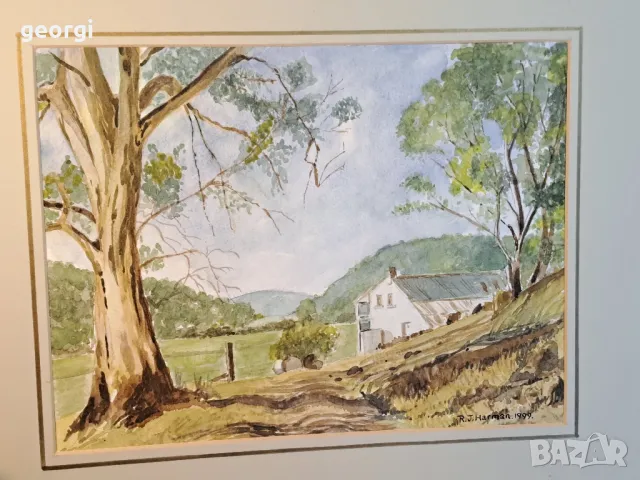 авторска картина акварел планинска пейзаж    4/6, снимка 5 - Картини - 49072981