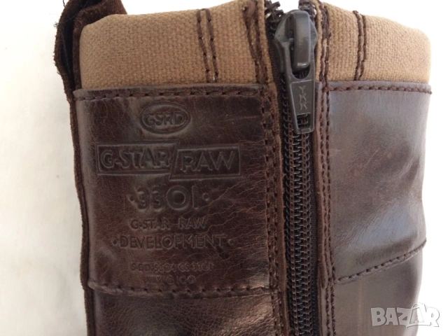 G-star оригинални кафяви боти от естествена кожа Uk4/37, снимка 8 - Дамски боти - 53247458