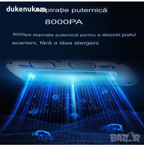 Прахосмукачка против акари, за матраци, дивани, мека мебел, UV-C стерилизация, снимка 7 - Прахосмукачки - 53270967