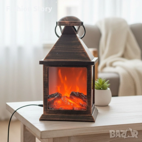 LED Камина-фенер с ефект на тлеещи въглени, снимка 4 - Декорация за дома - 52632002