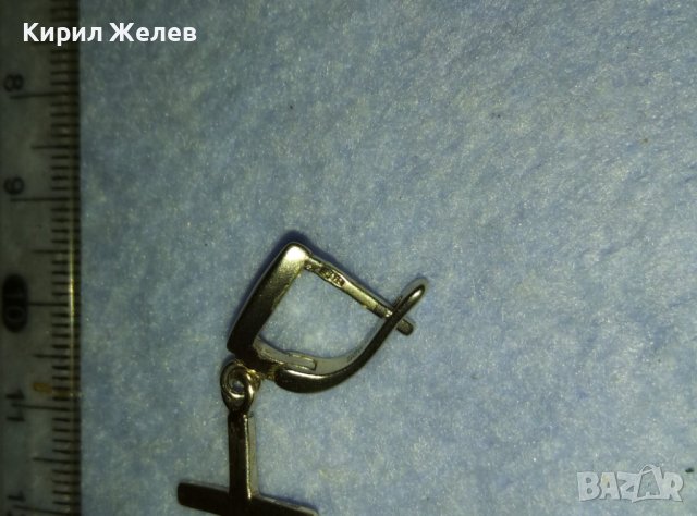 СТИЛНА СРЕБЪРНА АРТ ОБЕЦА СРЕБРО 925 със СРЕБЪРНО КРЪСТЧЕ 39970, снимка 7 - Обеци - 42426456