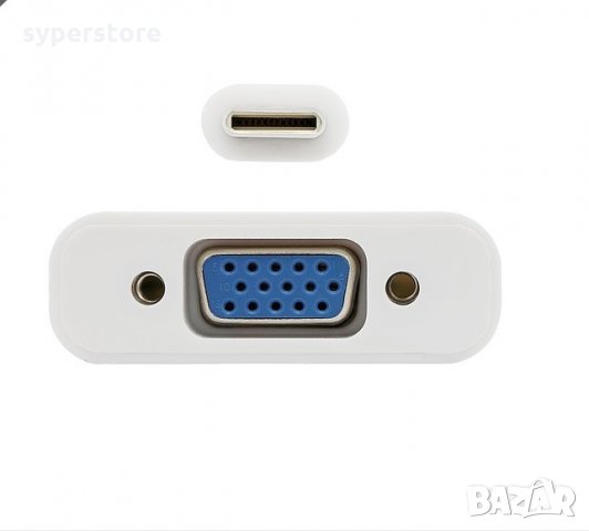 Преходник Адаптер от USB Type C Мъжко към VGA Женско VCom SS001187 Adapter USB Type C/VGA, снимка 3 - Кабели и адаптери - 33988179