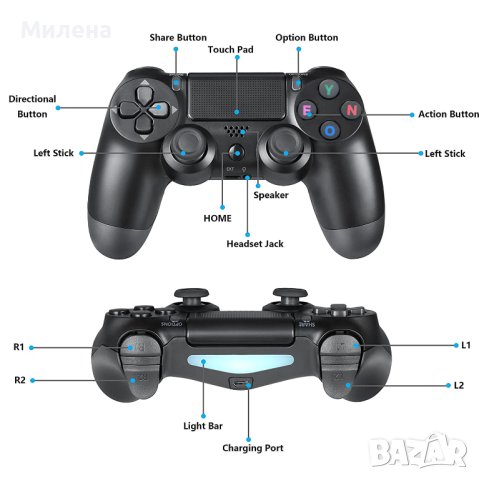 Безжичен джойстик Double Vibration 4, снимка 8 - Други игри и конзоли - 40481550