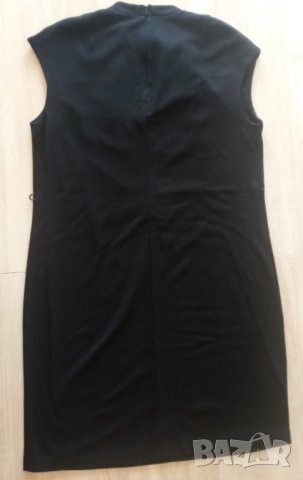 Елегантна черна рокля без ръкав с V-образно деколте, снимка 2 - Рокли - 36610764