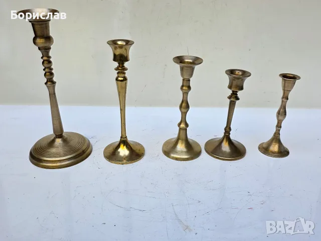 Бронзови свещници, снимка 5 - Антикварни и старинни предмети - 56378044