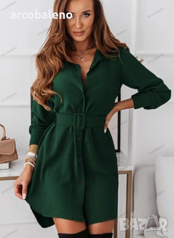 Елегантна дамска ежедневна рокля (риза), 3цвята , снимка 6 - Рокли - 42079548