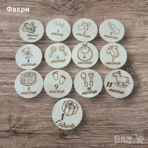 Гравирани месечни табелки за снимки – перфектен подарък за новородено