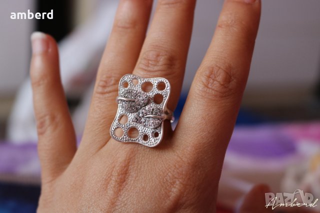 Уникален сребърен пръстен - модел R075