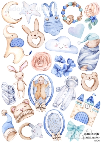 Скрапбук стикери за декорация планер Бебешки baby самозалепващ лист бебе А5 - различни видове, снимка 4 - Други - 40738610