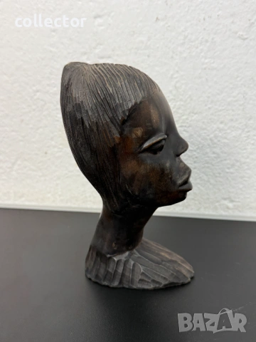 Винтидж африкански бюст / скулптура. №8045, снимка 4 - Антикварни и старинни предмети - 54013482