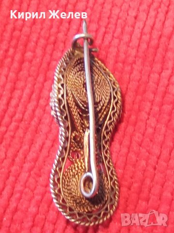 УНИКАЛНО РЯДКА СРЕБЪРНА ОБУВЧИЦА БРОШКА ВИСОКА ПРОБА СРЕБРО ЮВЕЛИРНА РАБОТА БИЖУ 15514, снимка 2 - Антикварни и старинни предмети - 30343456