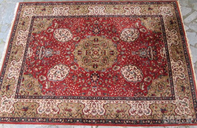 Стар ръчно тъкан вълнен персийски Килим 340х260 см., снимка 1 - Килими - 38405457