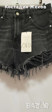 Нови със етикет. Дамски оригинални къси панталонки дънкови. ZARA , снимка 4 - Къси панталони и бермуди - 51432326