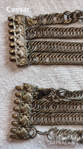 Комплект възрожденски верижни сребърни гривни, снимка 6 - Антикварни и старинни предмети - 52084563