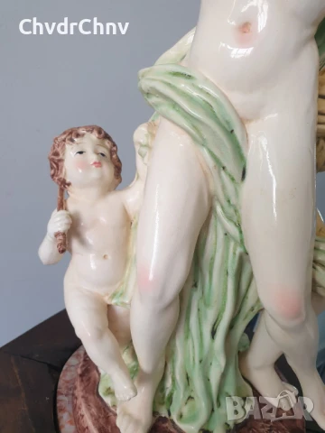 нимфи статуетка 46см-5кг/еротика/голяма керамична фигура на голи момичета, снимка 4 - Антикварни и старинни предмети - 51302277