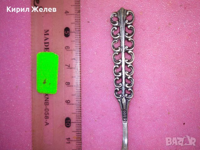 СТАРА НЕМСКА АЖУРНА КОЛЕКЦИОНЕРСКА ДЕСЕРТНА СРЕБЪРНА ЛЪЖИЧКА СРЕБРО 800 ПРОБА 43006, снимка 8 - Колекции - 44372832