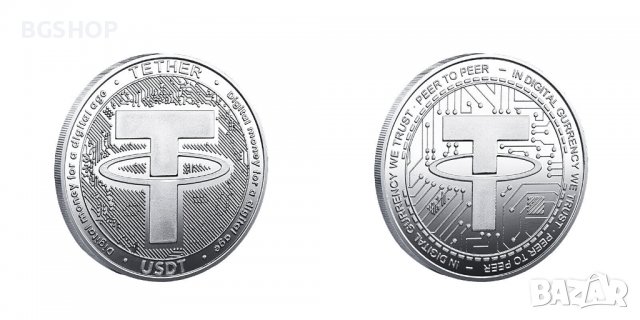 Tether coin ( USDT ) - Silver, снимка 1 - Нумизматика и бонистика - 38573590