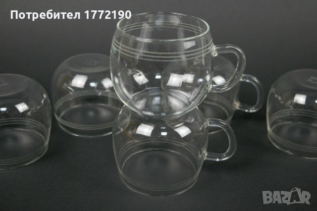 6чаши BUTOS Стъклен Сервиз "Schott & Gen" Mainz, JENA-er Glas 1937, снимка 4 - Антикварни и старинни предмети - 36897619
