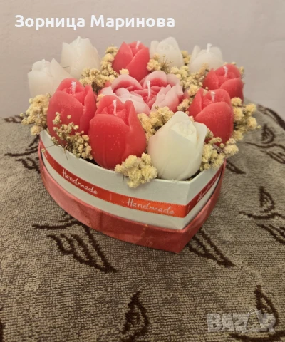 Ароматни букети от свещи, ръчна изработка , снимка 4 - Декорация за дома - 50673754