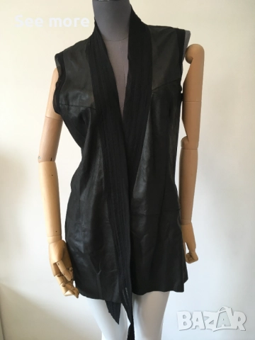 Jet Set елегантен елек естествена кожа S, снимка 2 - Елеци - 52867271