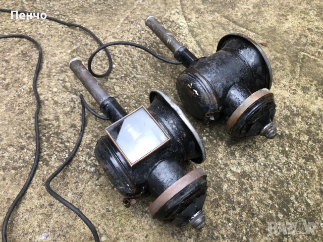 чифт старинни фенери за файтон, снимка 10 - Антикварни и старинни предмети - 34250352