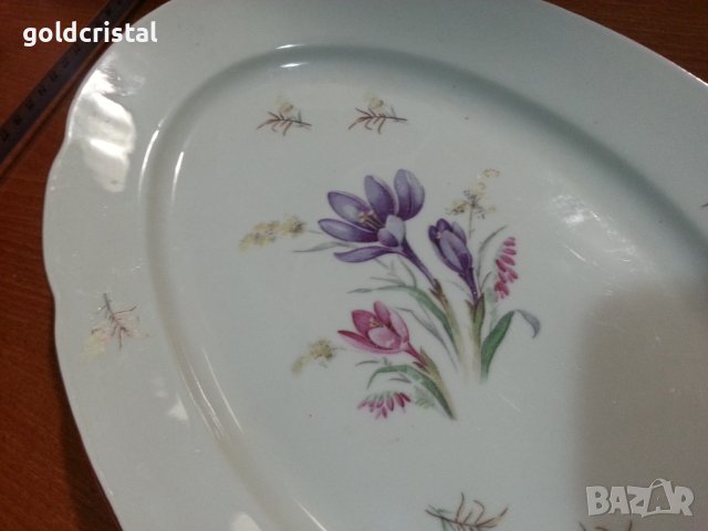 Български порцелан плато елипса , снимка 2 - Антикварни и старинни предмети - 44343857