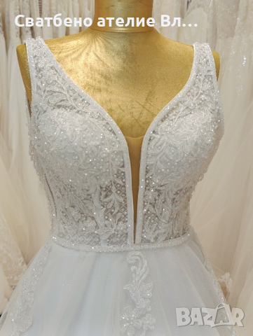  Нова Сватбена булчинска рокля с кристали под наем , снимка 1 - Сватбени рокли - 44575490