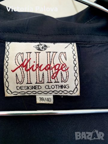 SILKS MIRAGE черна копринена риза, снимка 7 - Ризи - 37040342