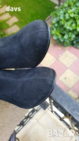 Боти - естествен велур - като нови, снимка 5 - Дамски боти - 50490318