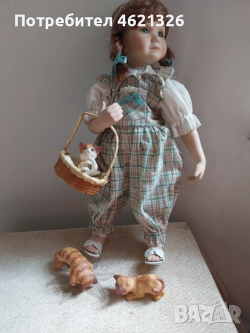 Винтидж порцеланова кукла Саманта от колекция Джордж, сертификат, снимка 3 - Декорация за дома - 52069302