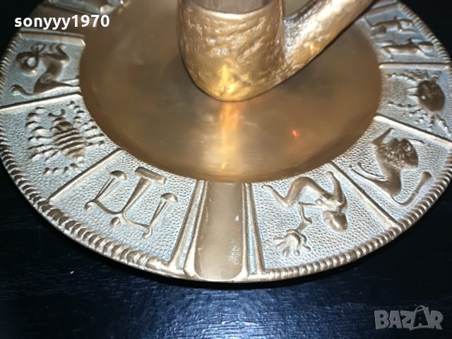 АНТИКА-свещник-лула/мед месинг-ВНОС ШВЕИЦАРИЯ, снимка 12 - Колекции - 29085428