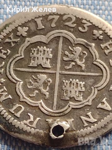 Сребърна монета 2 реала 1723г. Филип пети Севиля Испания 14943, снимка 3 - Нумизматика и бонистика - 42900582