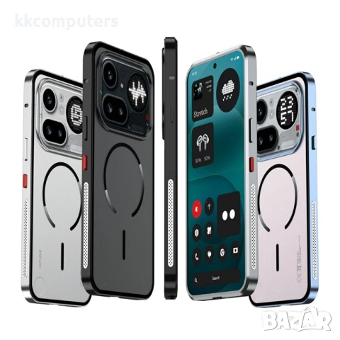 Магнитен Алуминиев Калъф за Nothing Phone (4a) Pro с Pop-Up ключалка - PC+TPU, 4 цвята