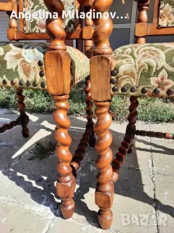 винтидж кресла с подлакътници от дъбов масив , снимка 7 - Столове - 48296129