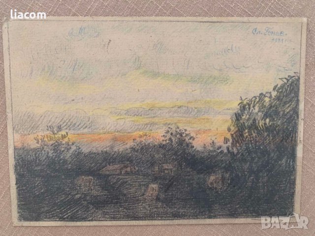 СЛАВИ ГЕНЕВ (1893-1977) рисунка пастел, снимка 1 - Картини - 33777653