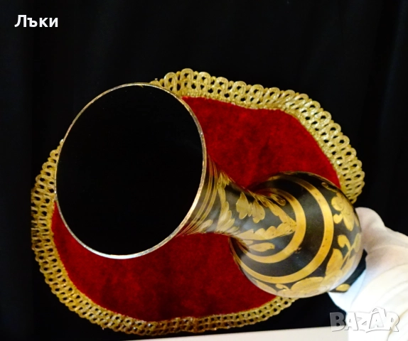 Бронзова ваза,позлата,емайл,38 см.,870 гр. , снимка 8 - Вази - 51635964