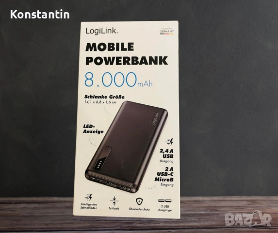Преносима батерия, Mobile Powerbank, LogiLink, снимка 2 - Външни батерии - 54270593