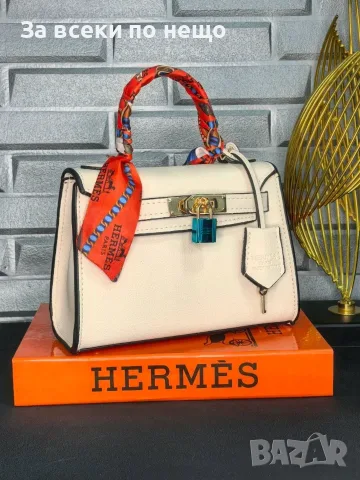 Hermes Дамска Чанта С Панделка/Шарф И Катинар Хермес - Различни Цветове Код SEM-687, снимка 6 - Чанти - 55965493