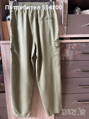 Зелен панталон с висока талия-размер S, снимка 5 - Панталони - 36905483