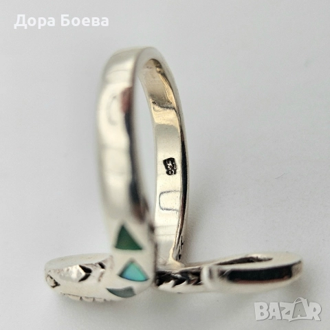 Сребърен пръстен: "Селина", снимка 5 - Пръстени - 52366609