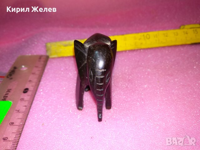 МАЛКО ДЪРВЕНО СЛОНЧЕ РЪЧНА МАЙСТОРСКА ФИГУРКА СТАТУЕТКА ДЪРВО АБАНОС 12638, снимка 6 - Статуетки - 44313924