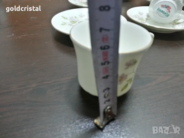 Стар български костен порцелан Бононя чашки за кафе , снимка 8 - Антикварни и старинни предмети - 48656528
