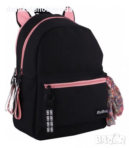 Раница с две прегради и два джоба, Меки презрамки, Подсилен гръб,30x12x42 см,Джоб за телефон с изход, снимка 4 - Раници - 33888894