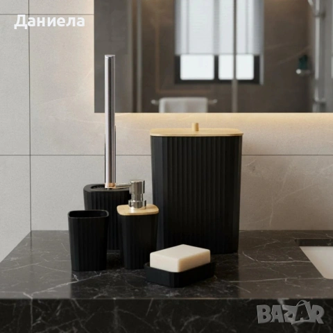 Комплект аксесоари за баня и тоалетна 6 части Cheffinger, снимка 4 - Други стоки за дома - 53166475