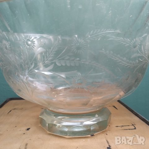 стара стъклена купа,фруктиера, снимка 2 - Антикварни и старинни предмети - 38360048