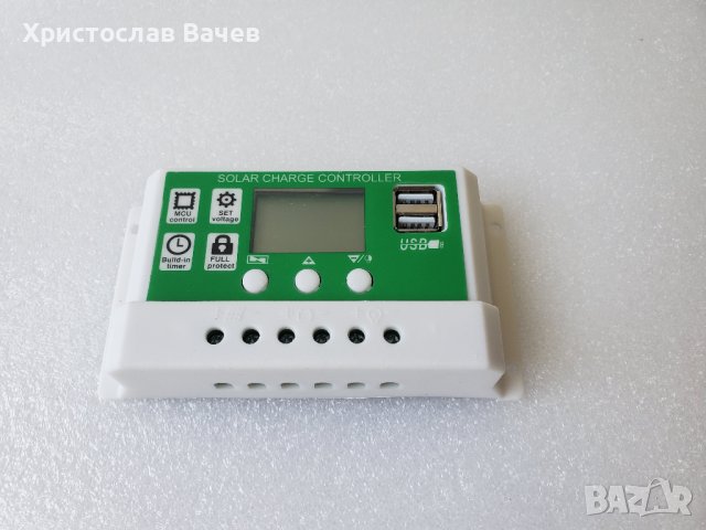 20A 12/24V Соларен заряден контролер W88-B, LCD, 2 X USB, снимка 1