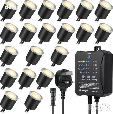 SMY Lighting Димируеми LED палубни светлини с таймер и фотоклетка, φ32 мм, 20 броя