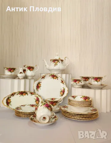 Сервиз Royal Albert – Old Country Roses, 37 части, снимка 6 - Сервизи - 56019035